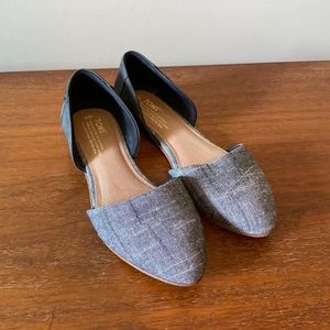 TOMS Jutti D’Orsay black and grey flats